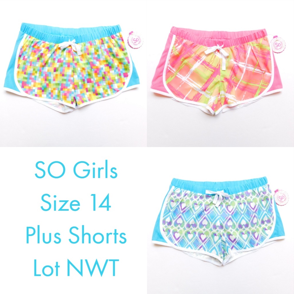 SO‎ Girls Size 14 Plus Active Athletic Shorts Lot